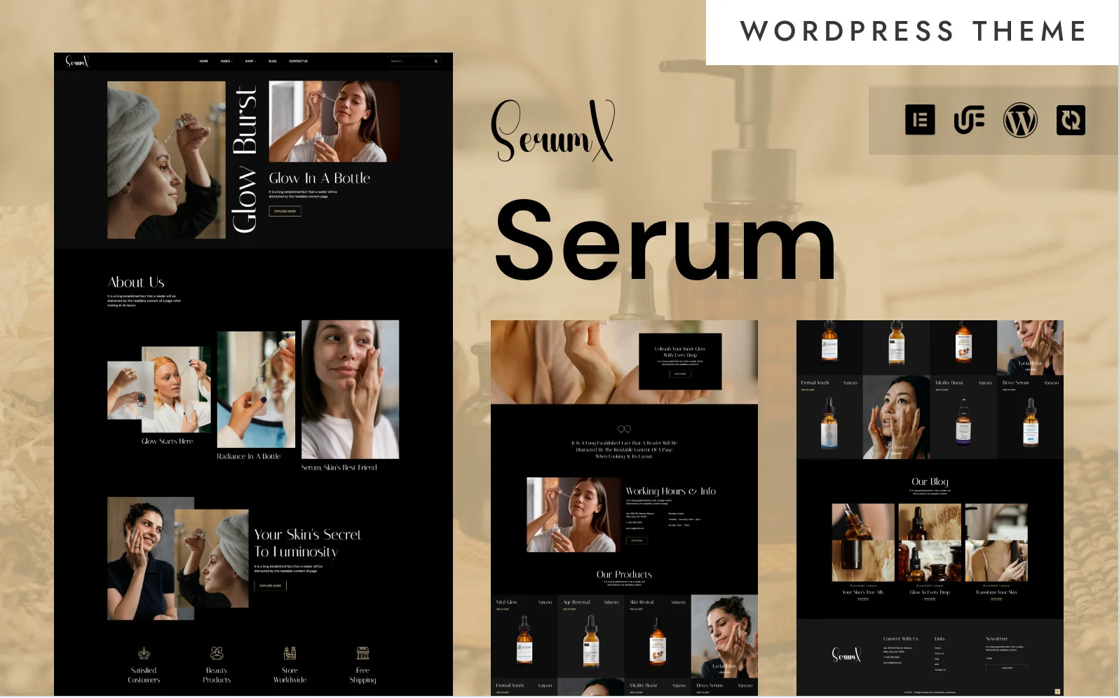 SerumX - Cosmetic Serum Shop & Beauty Products WooCommerce Elementor Theme