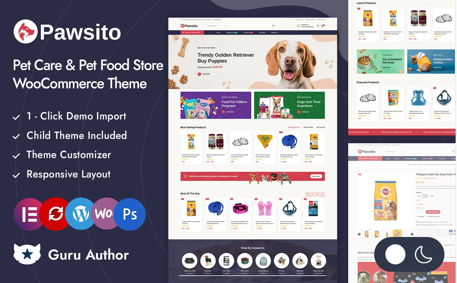 Pawsito - Pets Food and Accessories Store Elementor WooCommerce Responsive Theme