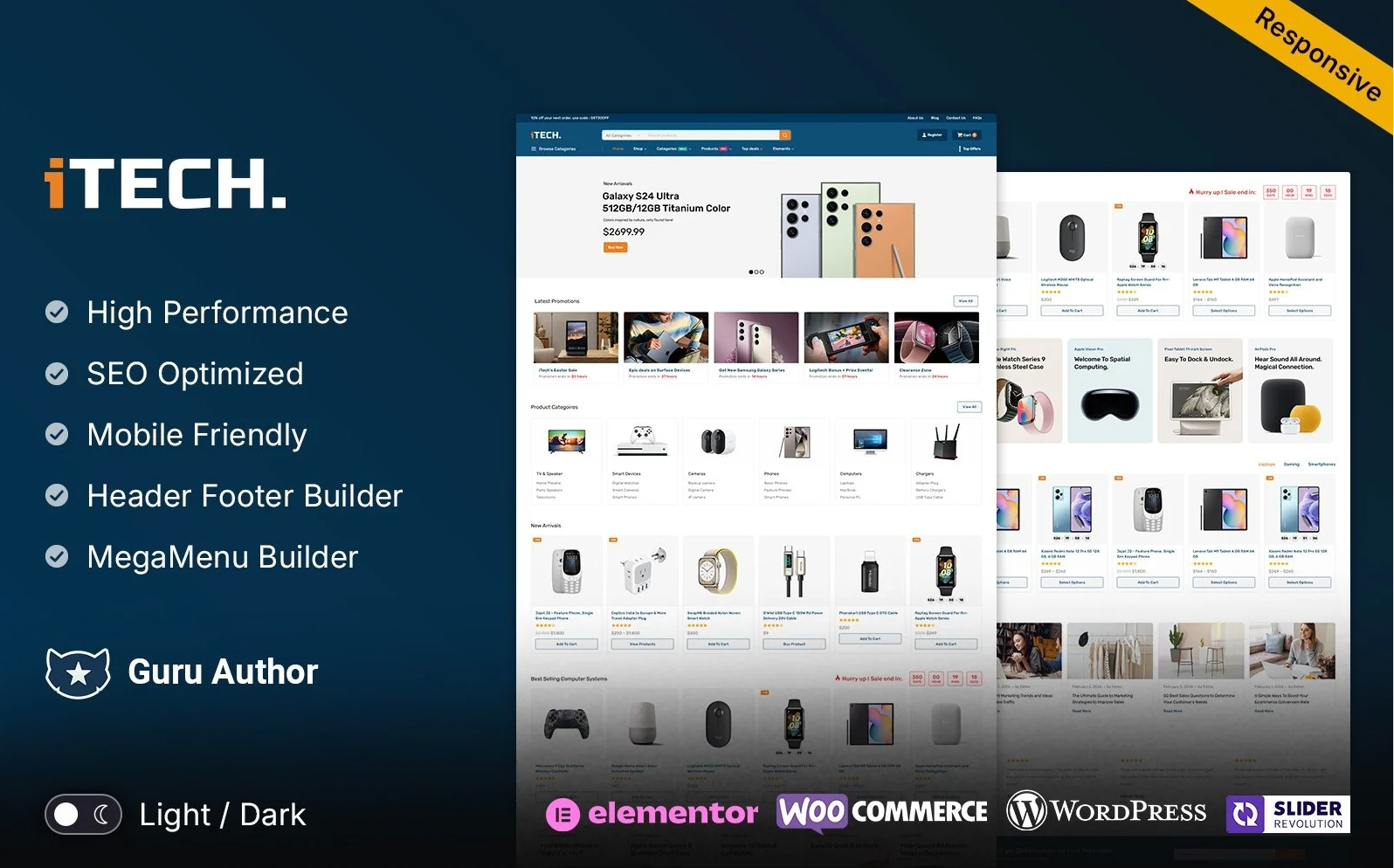 iTech - Electronics, Gadgets and Technology Multipurpose WooCommerce Responsive Elementor Theme