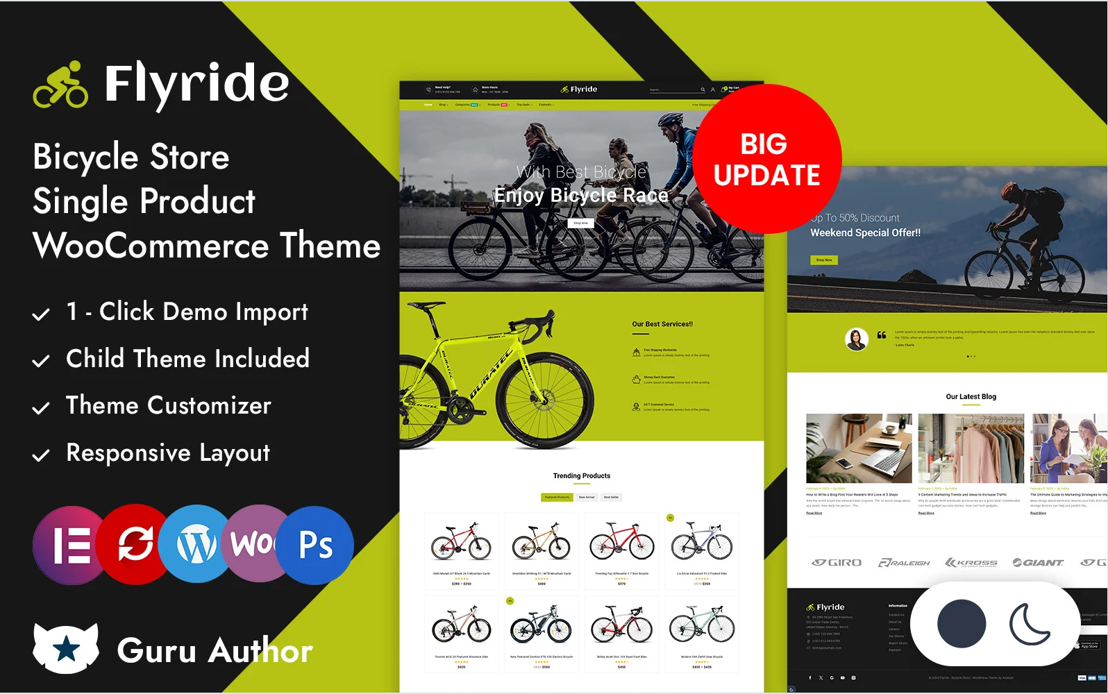Flyride - Bicycle Store Single Product Elementor WooCommerce Responsive Theme