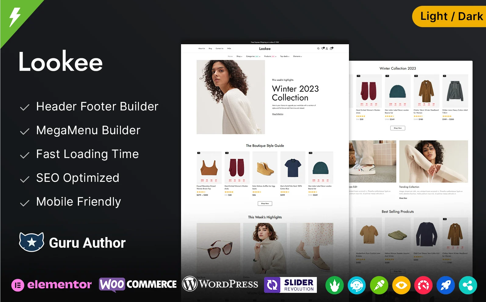 Lookee - Fashion Store and Jewelry Elementor WooCommerce Theme