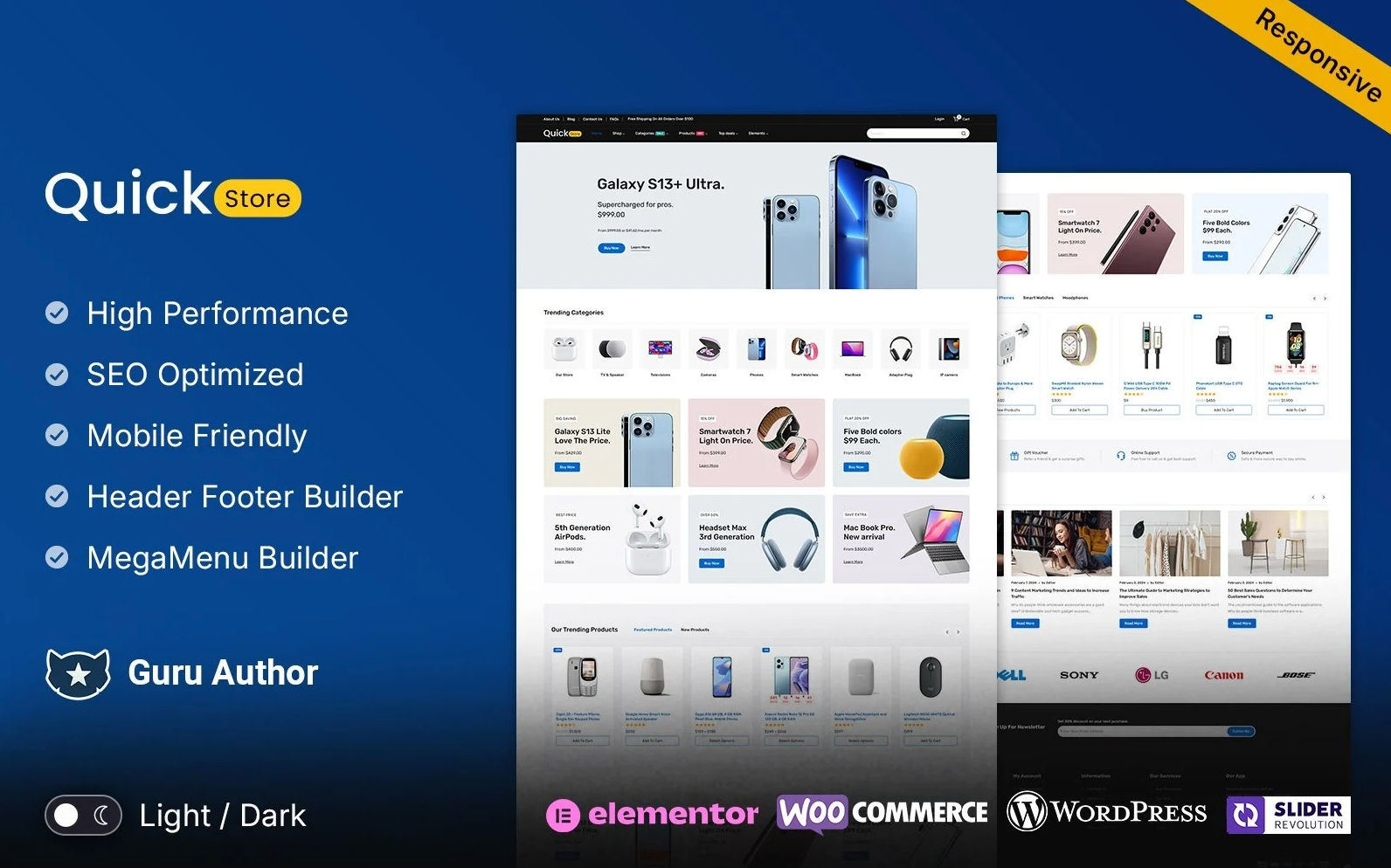 Quickstore – Electronics and Mega Shop Multipurpose Elementor WooCommerce Store