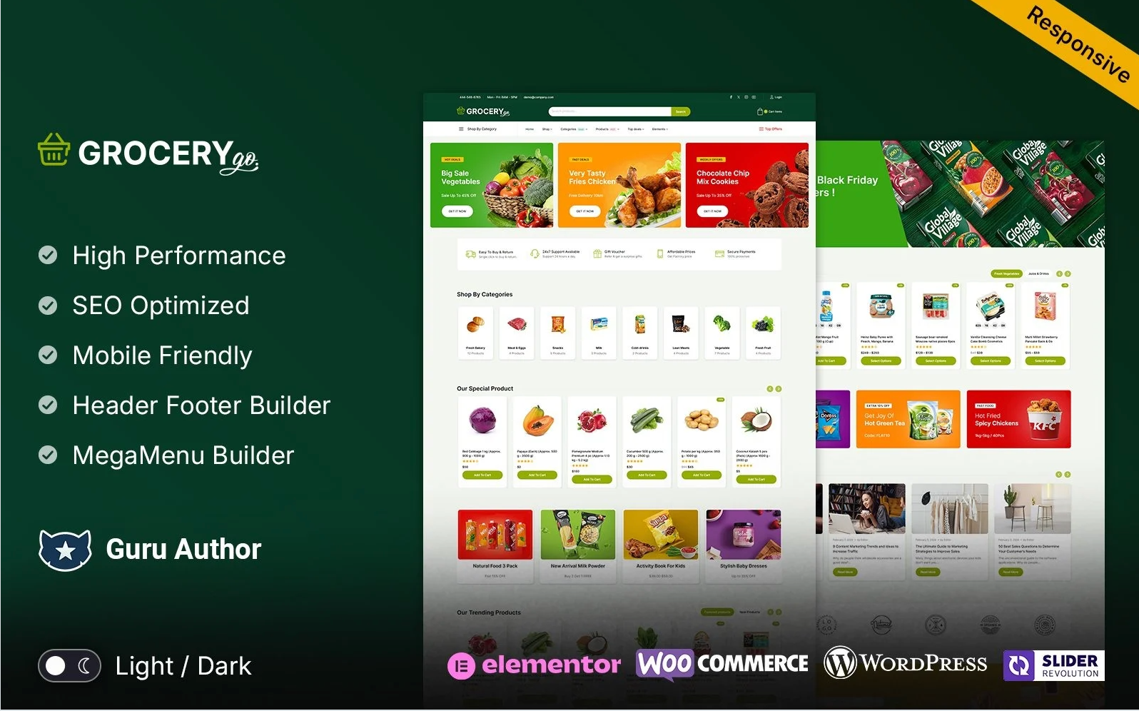 Grocerygo - Multipurpose Grocery and Supermarket Store WooCommerce Elementor Responsive Theme