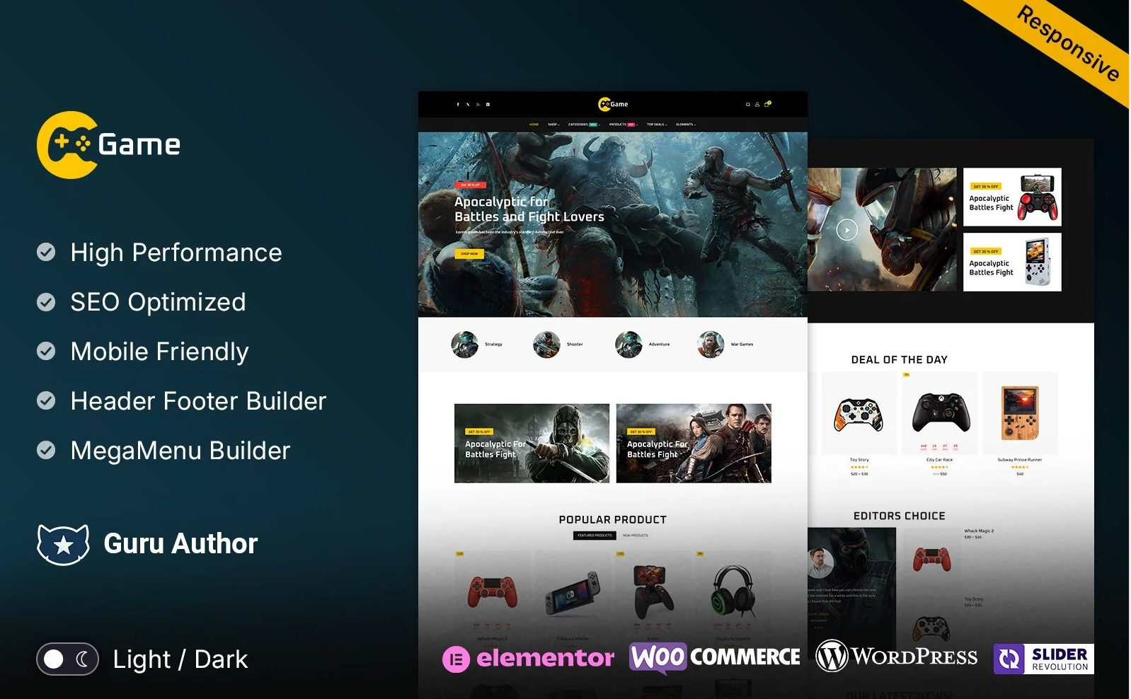Gamestore - Online Game Elementor WooCommerce Theme