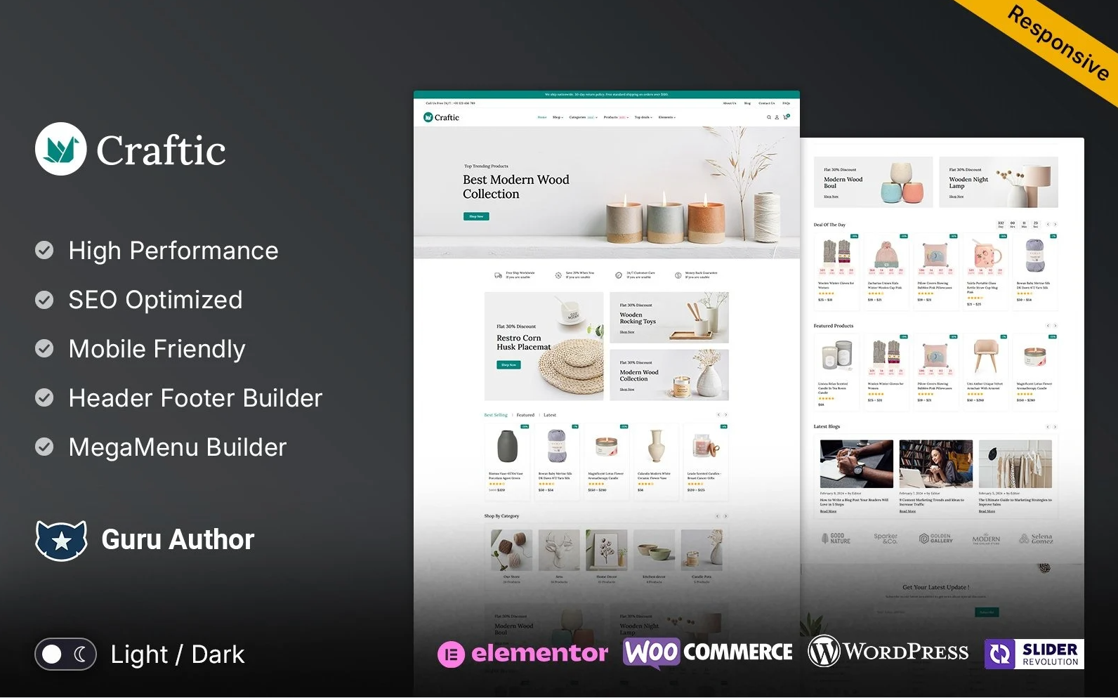 Craftic – Art and Crafts Elementor WooCommerce Store