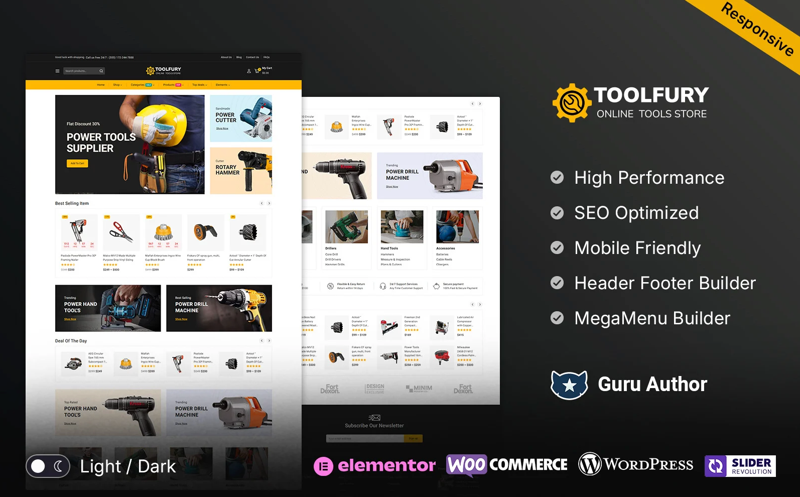 Toolfury - Hardware and Tools Store Elementor WooCommerce Responsive Theme