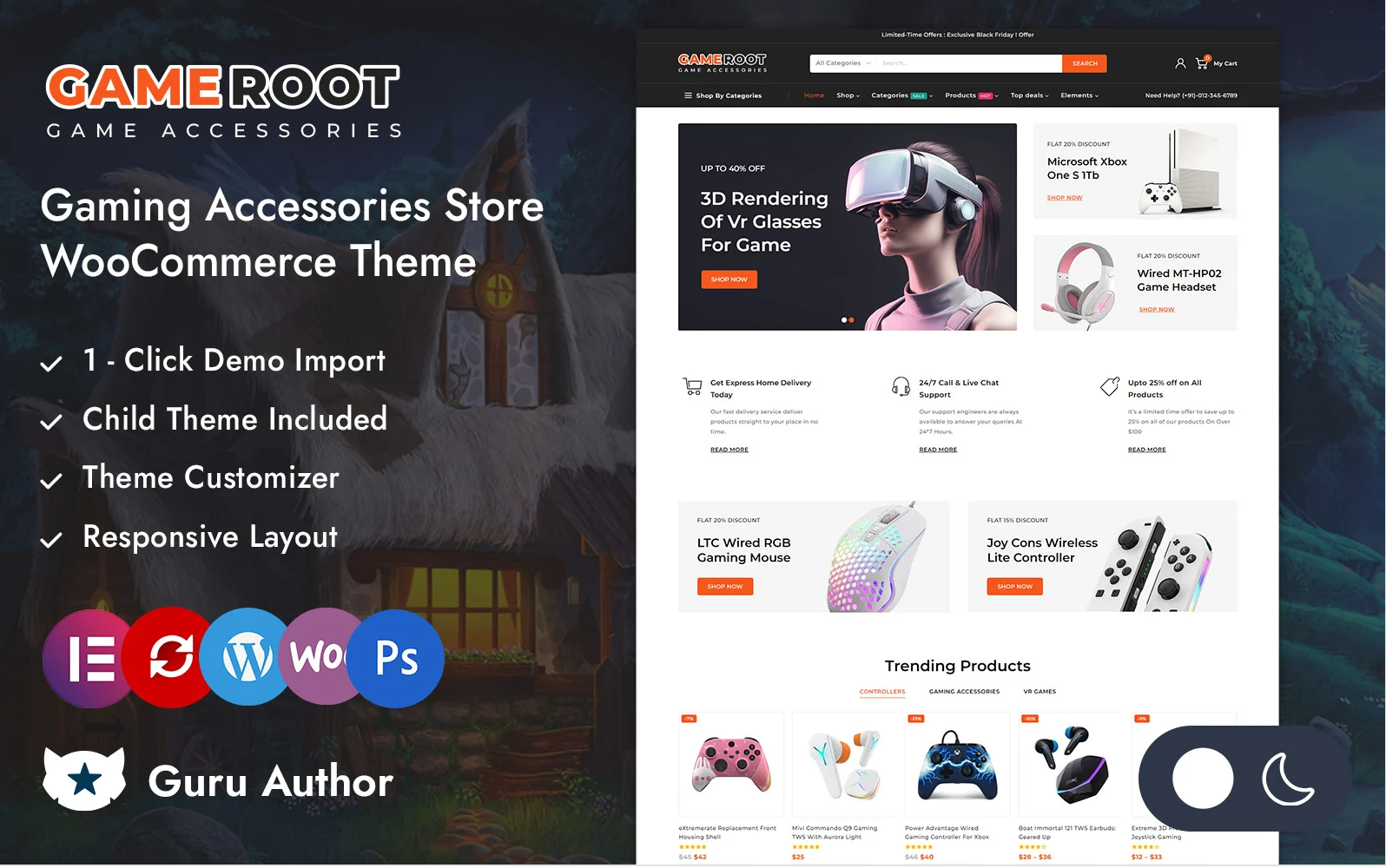 Gameroot - Gaming Accessories Store Elementor WooCommerce Responsive Theme