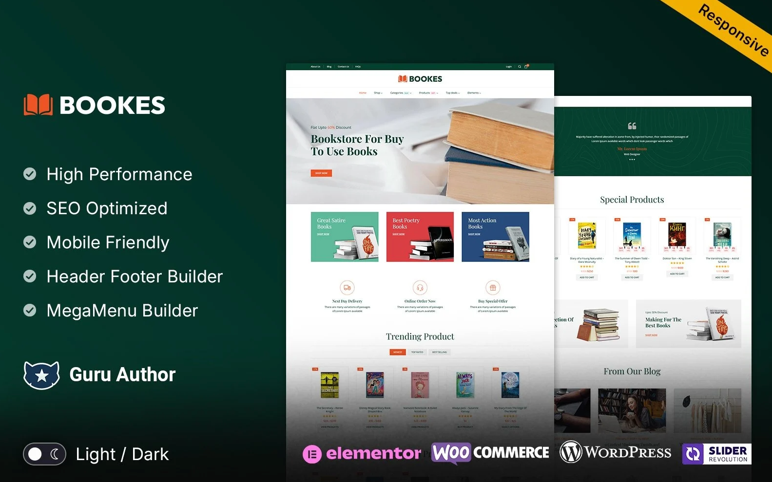 Bookes - Book Shop and Stationary Store Elementor WooCommerce Theme