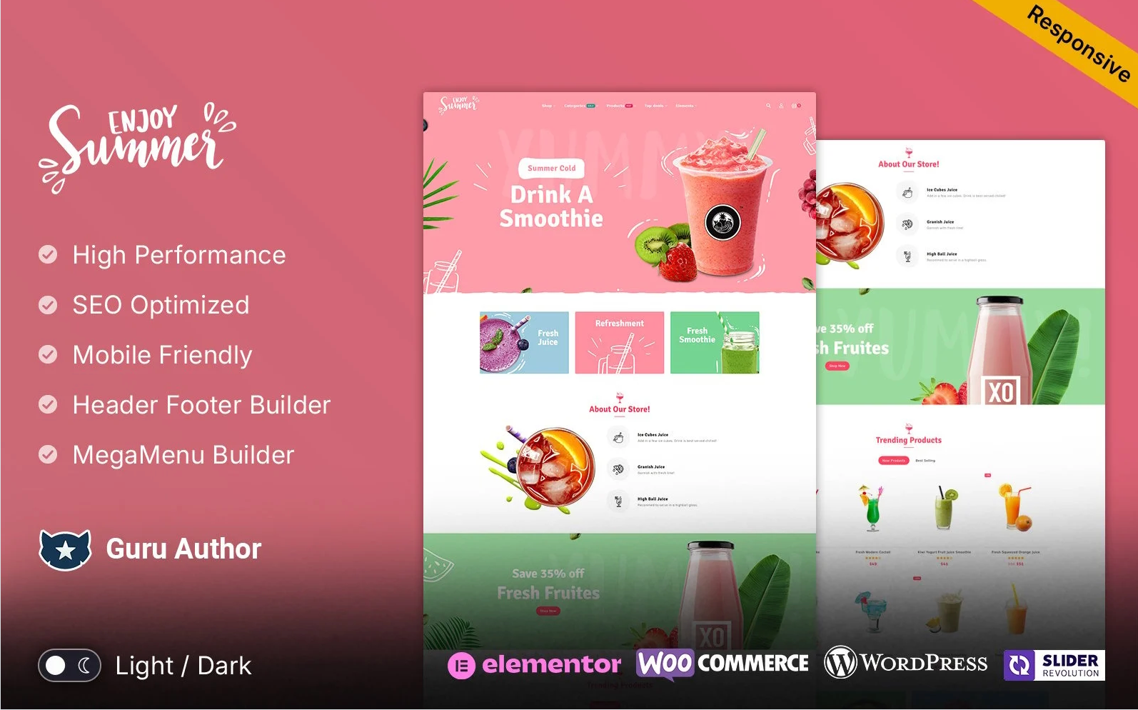 Summer – Ice cream, Drink and Juices and Shakes WooCommerce WordPress Theme — Theme by Templatemonster