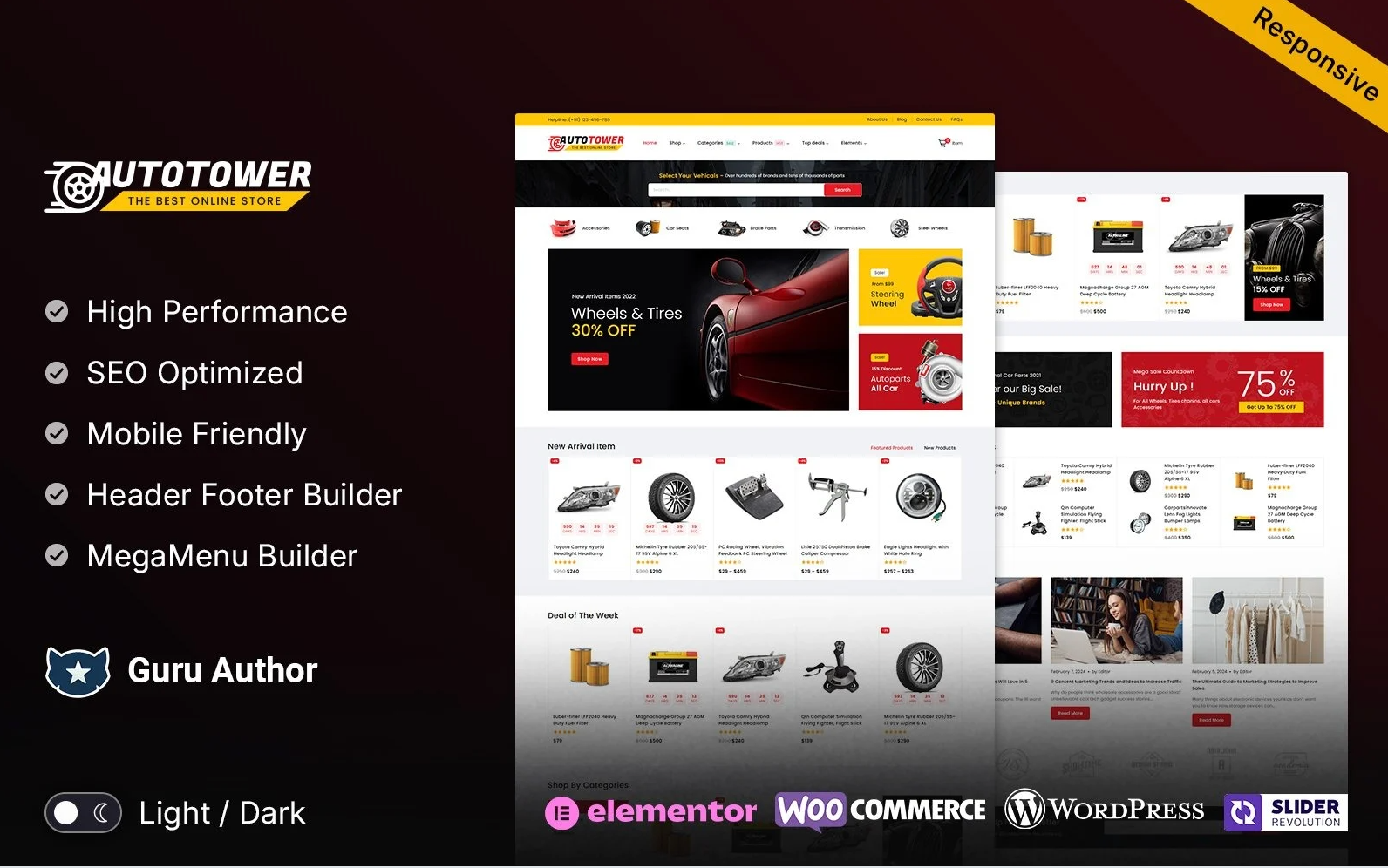 Autotower - Auto Parts, Tools and Equipment Responsive WooCommerce Theme