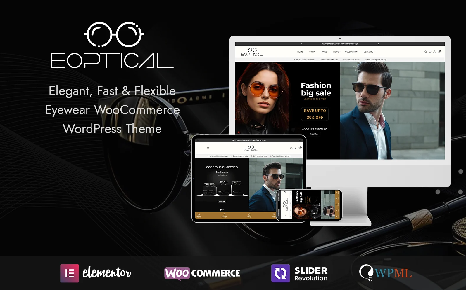 eOptical – Eyeglasses and Sunglasses Store WordPress WooCommerce Theme