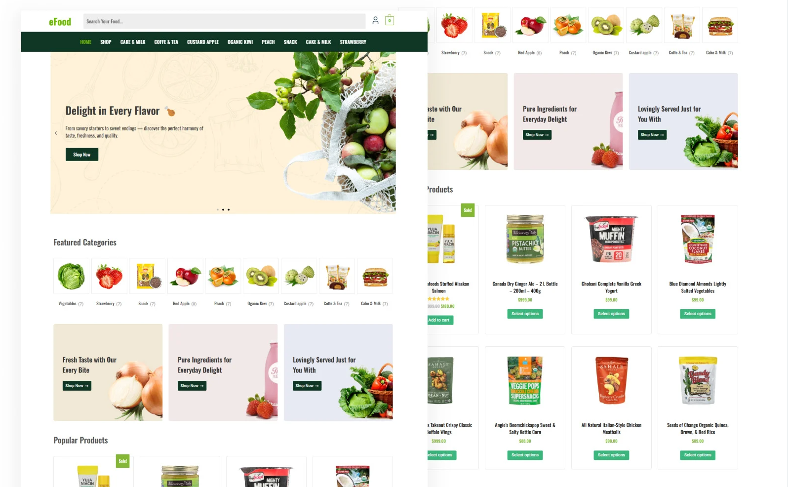 eFood – Modern Food & Restaurant WooCommerce WordPress Theme