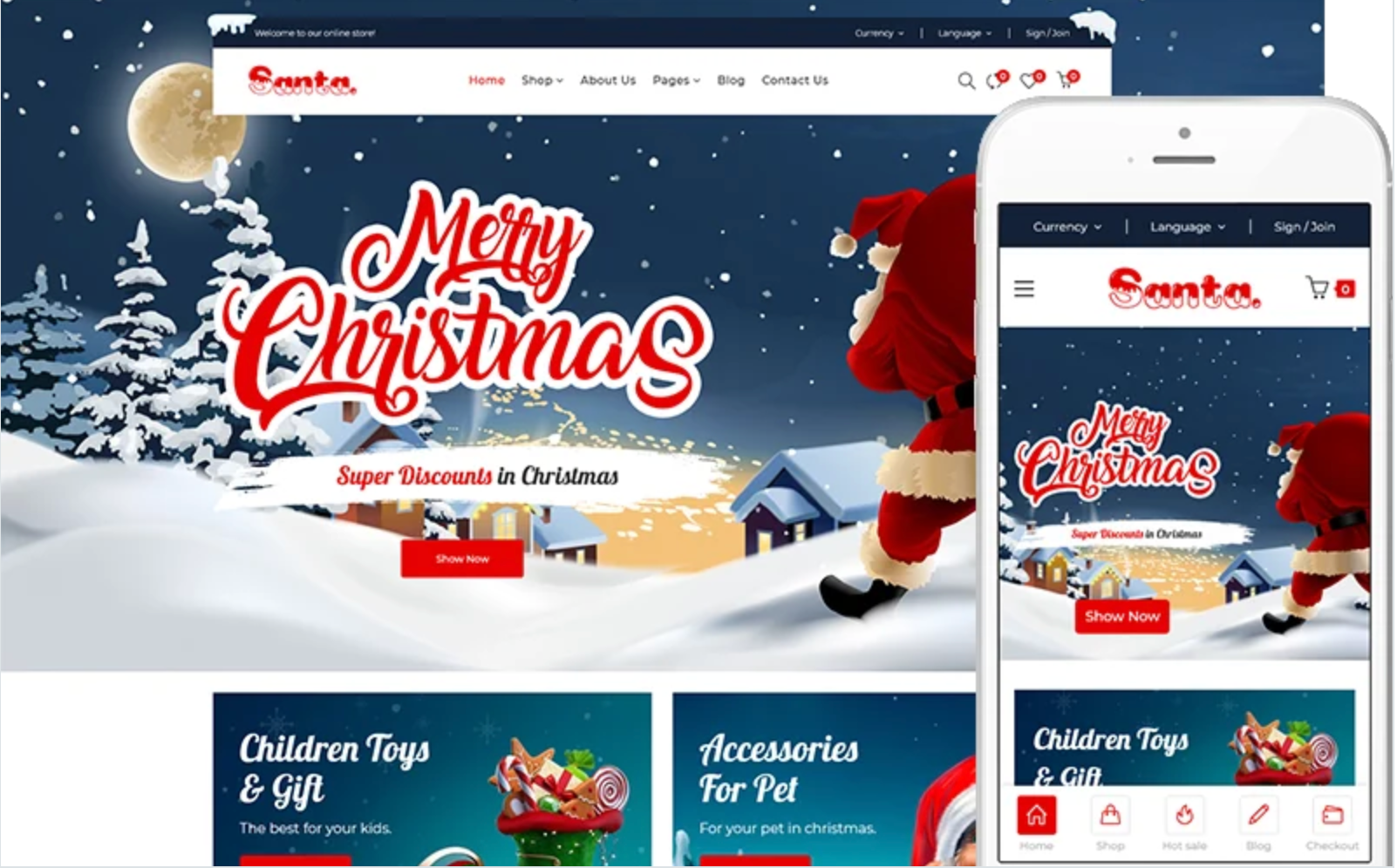 Santa - Christmas Gifts Shop WooCommerce WordPress Theme