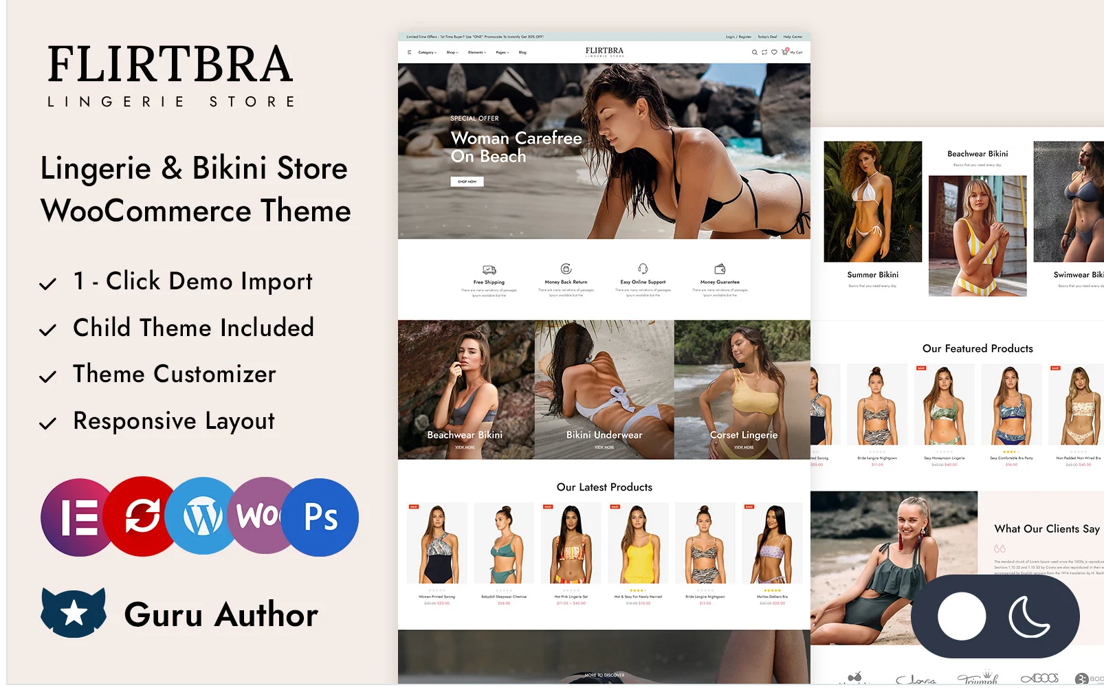 Flirtbra - Beachwear Bikini and Lingerie Store Elementor WooCommerce Responsive Theme