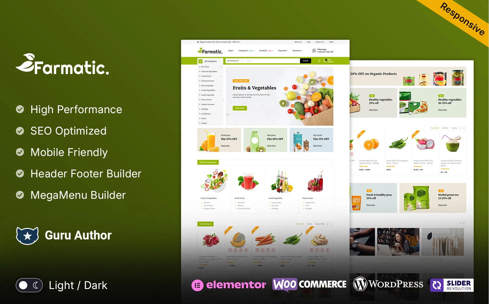 Farmatic - Food and Grocery Organic Multipurpose Responsive WooCommerce Store