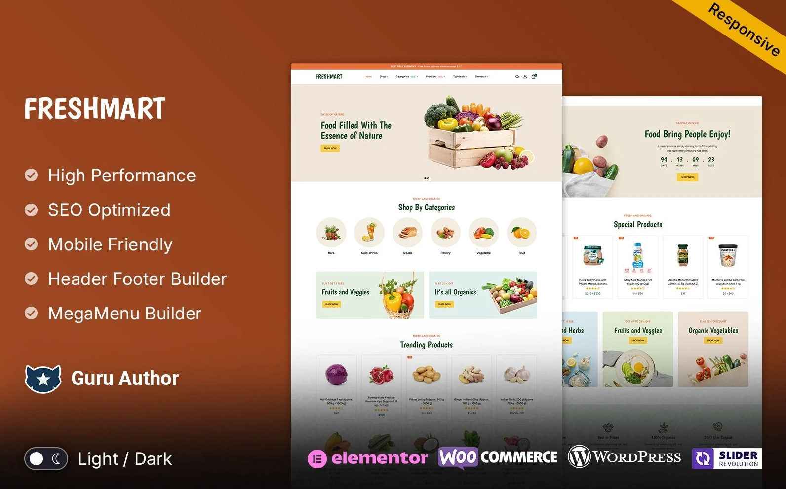 FreshMart – Grocery and Organic Elementor WooCommerce Theme