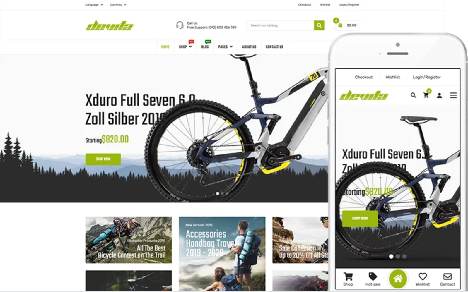 Devita - Theme for Bike & Bicycle Store WooCommerce Theme