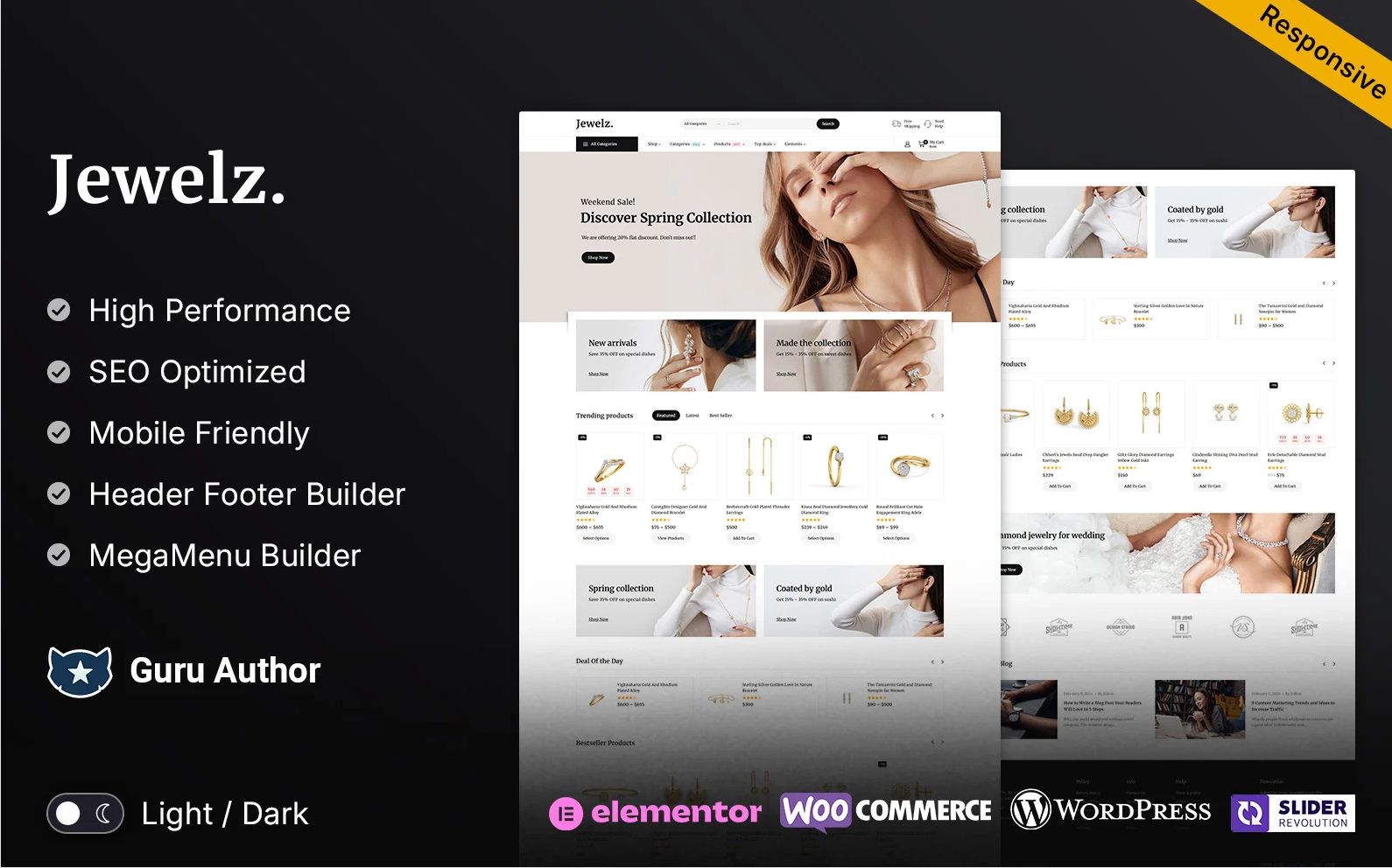 Jewelz – Jewelry and Wedding Multipurpose Responsive WooCommerce Store