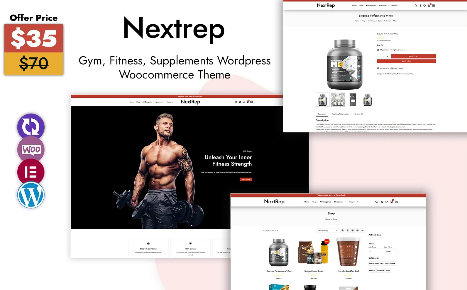 NextRep – Gym, Fitness and Supplements WordPress WooCommerce Theme