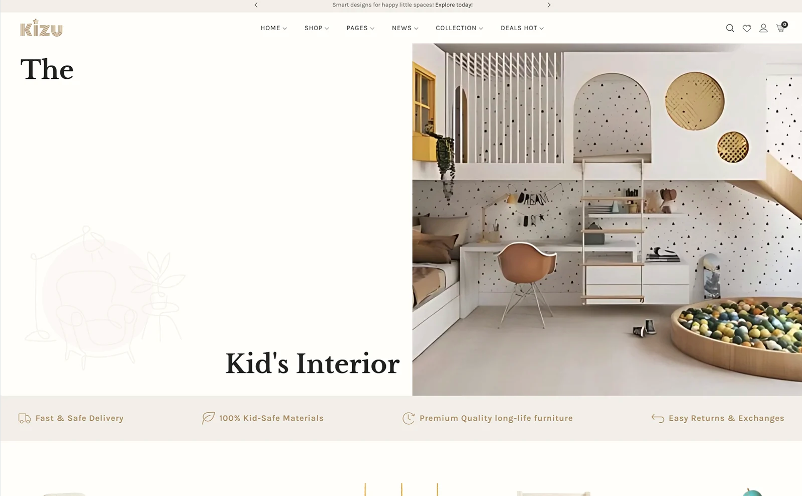 Kizu - Kids Interior & Furniture WooCommerce WordPress Theme