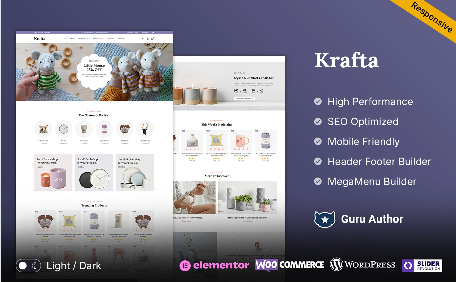 Krafta - Handmade Art and Craft Store Woocommerce Multipurpose Responsive Theme