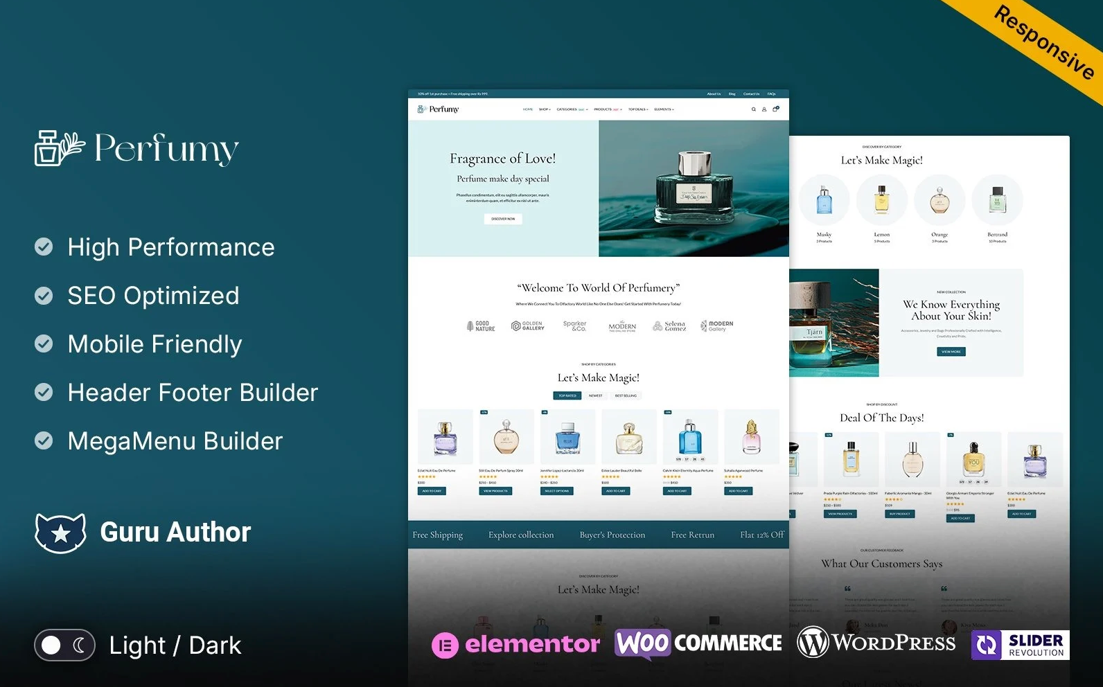 Perfumy - Perfumes, Deos and Fragrances WooCommerce Elementor Responsive Theme