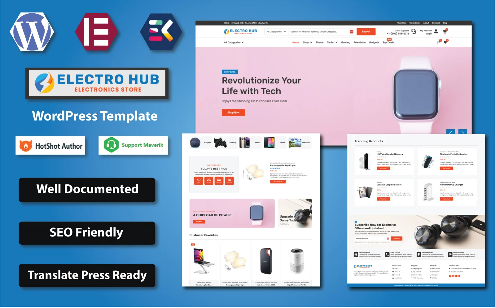Electro Hub - Modern Electronics Store WooCommerce Elementor Template