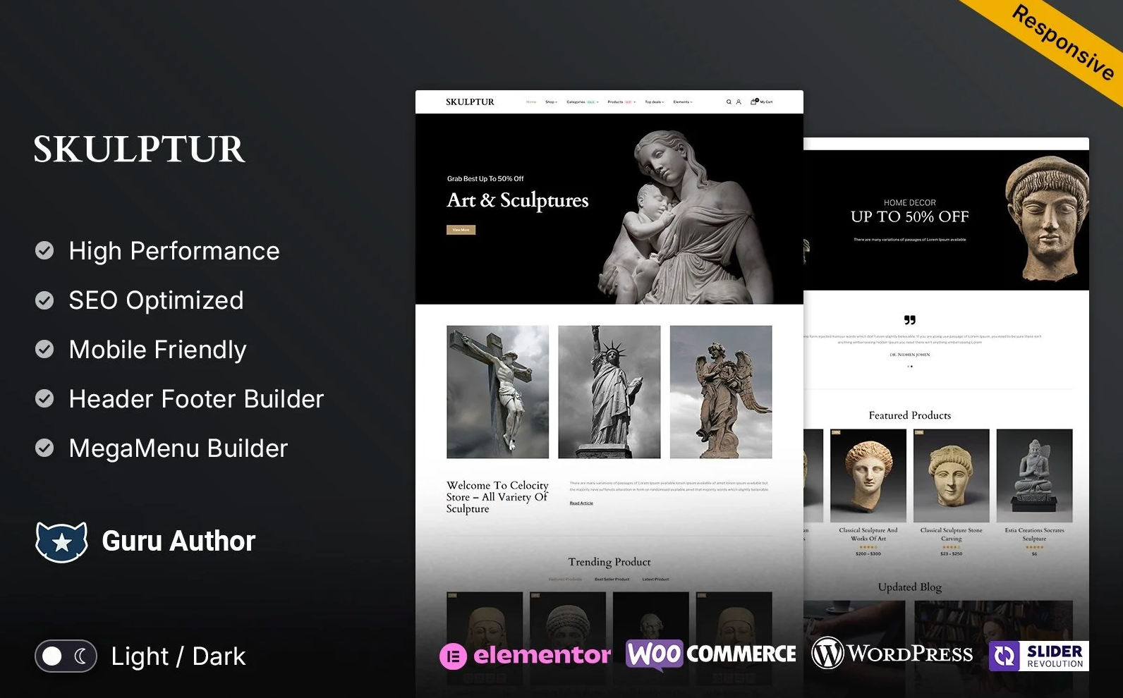 Skulptur - Art and Sculpture Store WooCommerce Elementor Responsive Theme