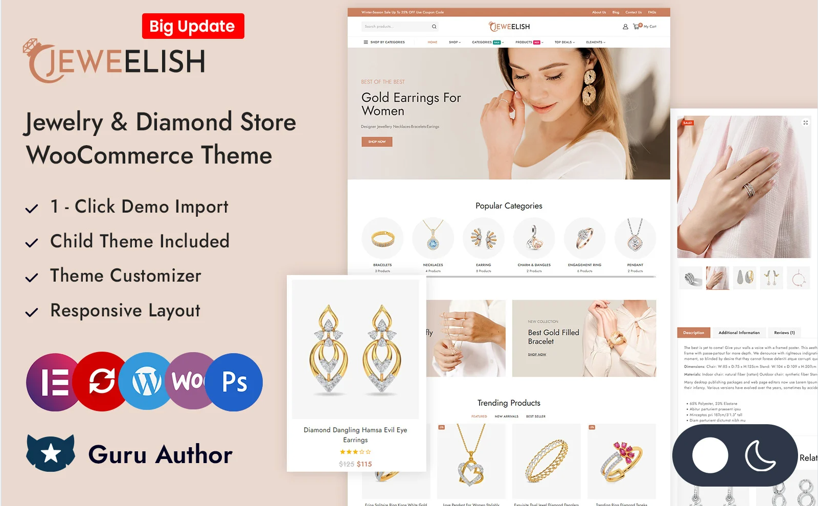 Jeweelish - Jewelry and Diamond Store Elementor WooCommerce Responsive Theme