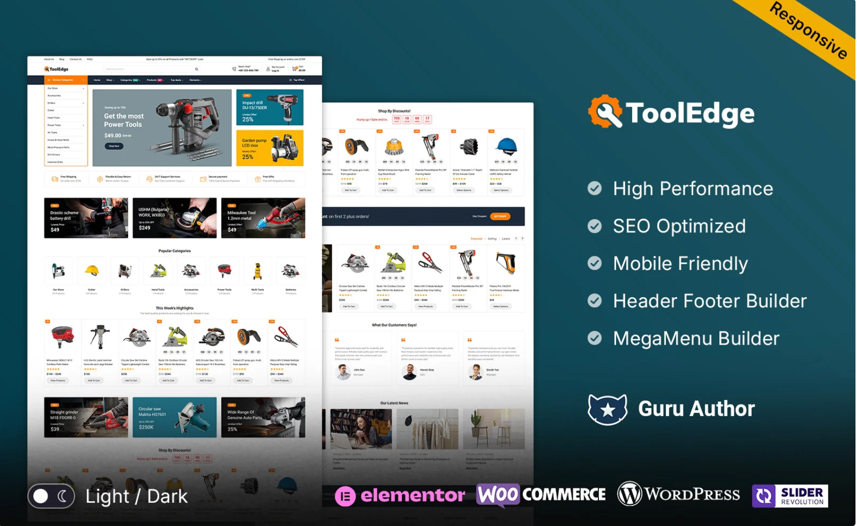 Tooledge - Hardware and Tools Store Elementor WooCommerce Responsive Theme