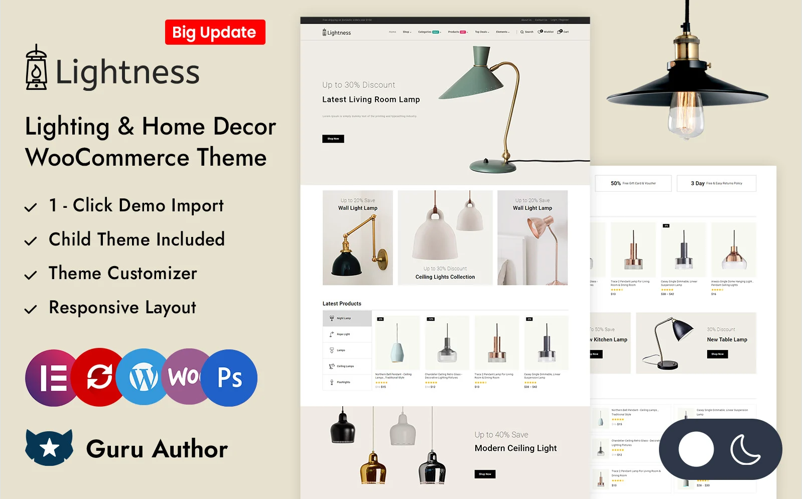 Lightness - Lighting and Home Decor Store Elementor WooCommerce Responsive Theme