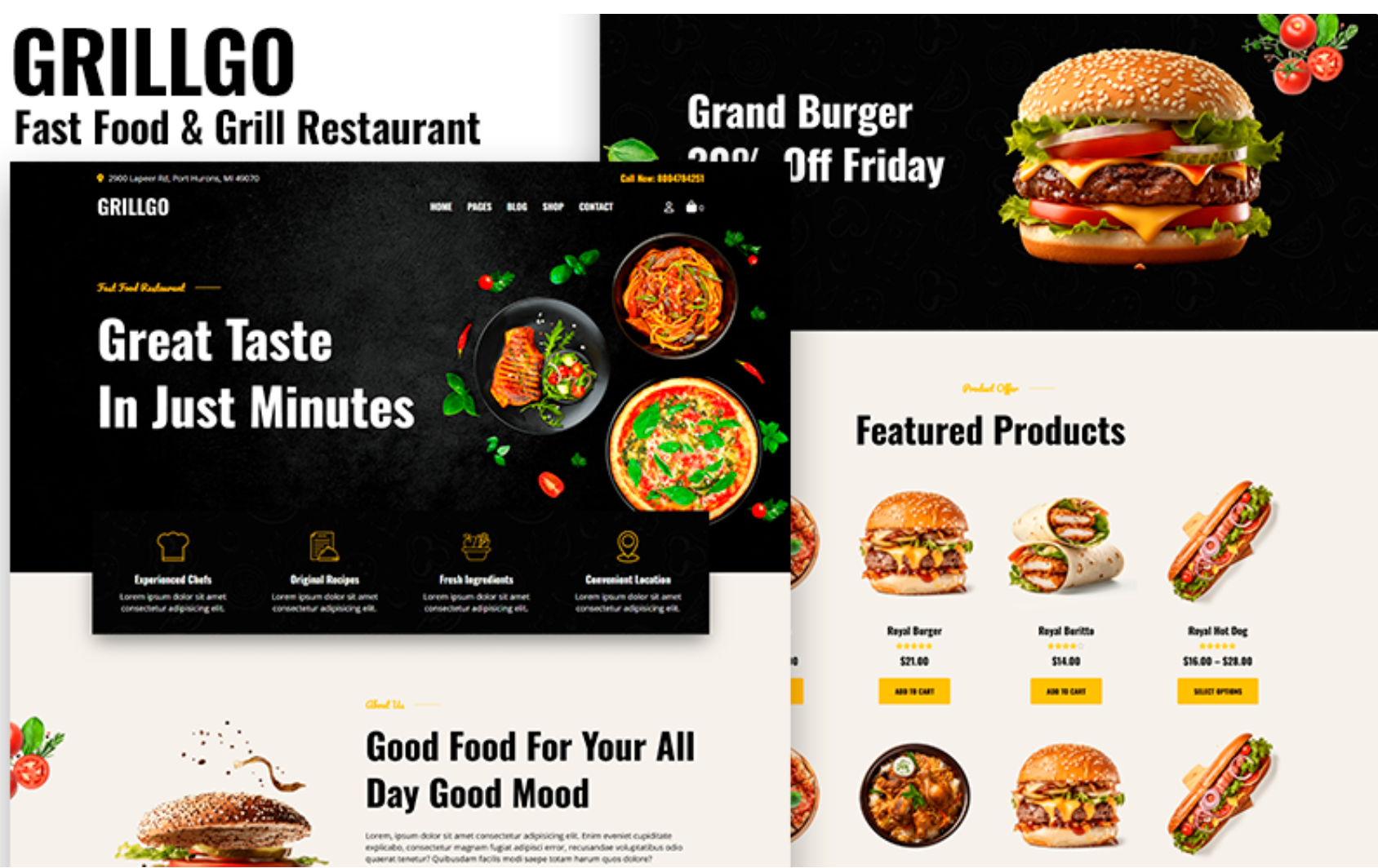 Grillgo - Fast Food & Grill Restaurant Woocommerce Theme