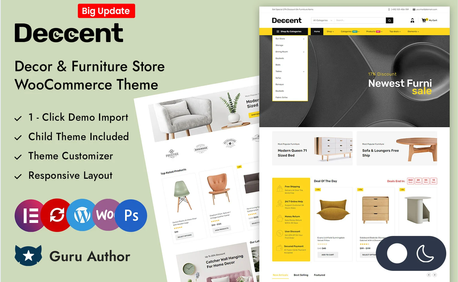 Deccent - Furniture and Home Decor Store Elementor WooCommerce Responsive Theme