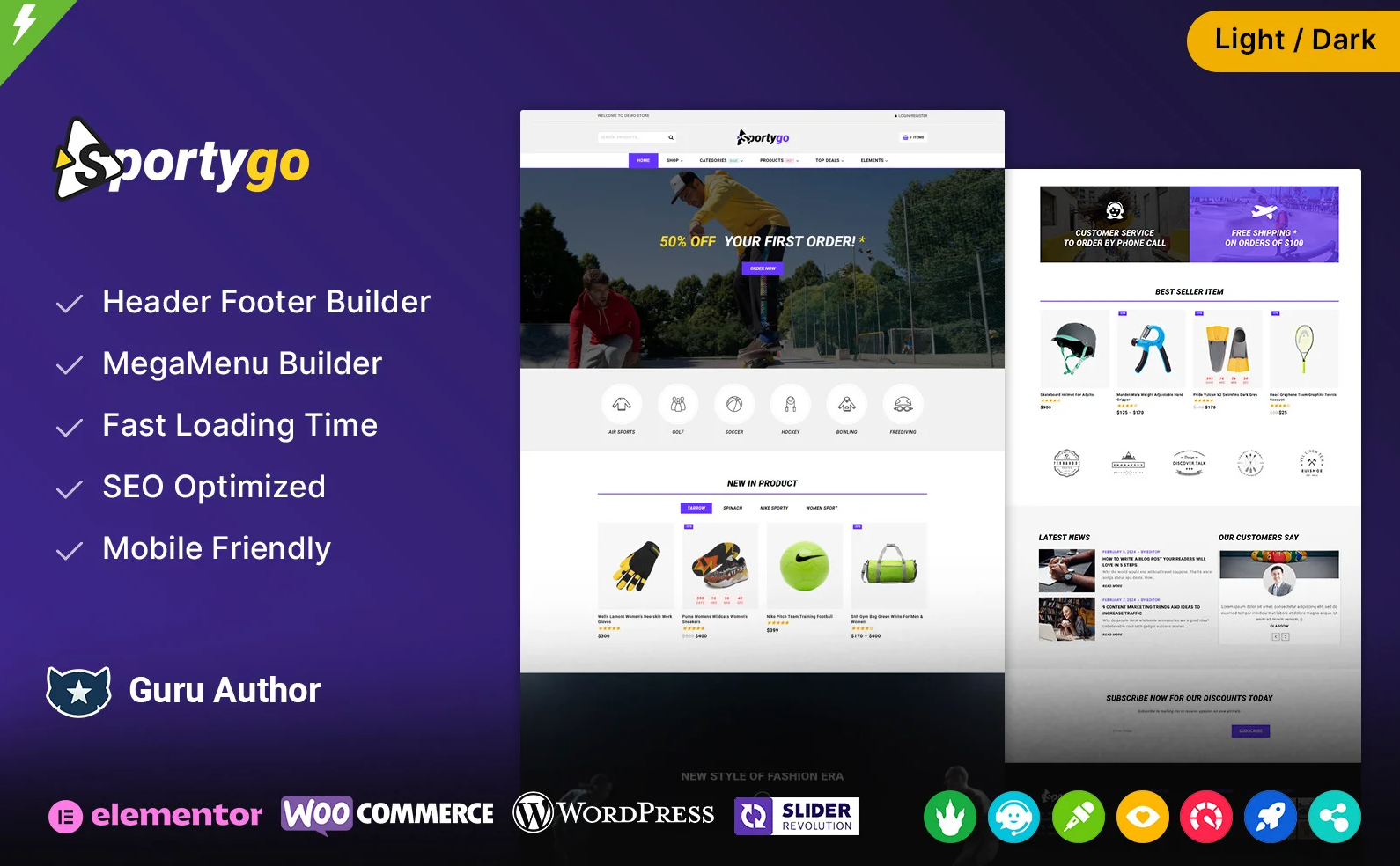SportyGo - Sports Store and Fitness WooCommerce Theme