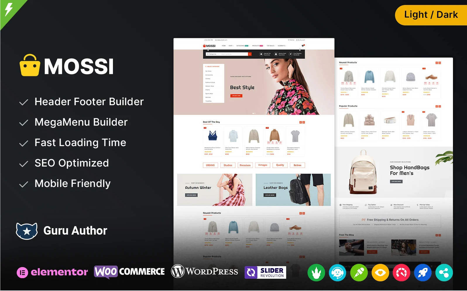 Mossi - Mega Store, Fashion and Multipurpose Elementor WooCommerce Theme