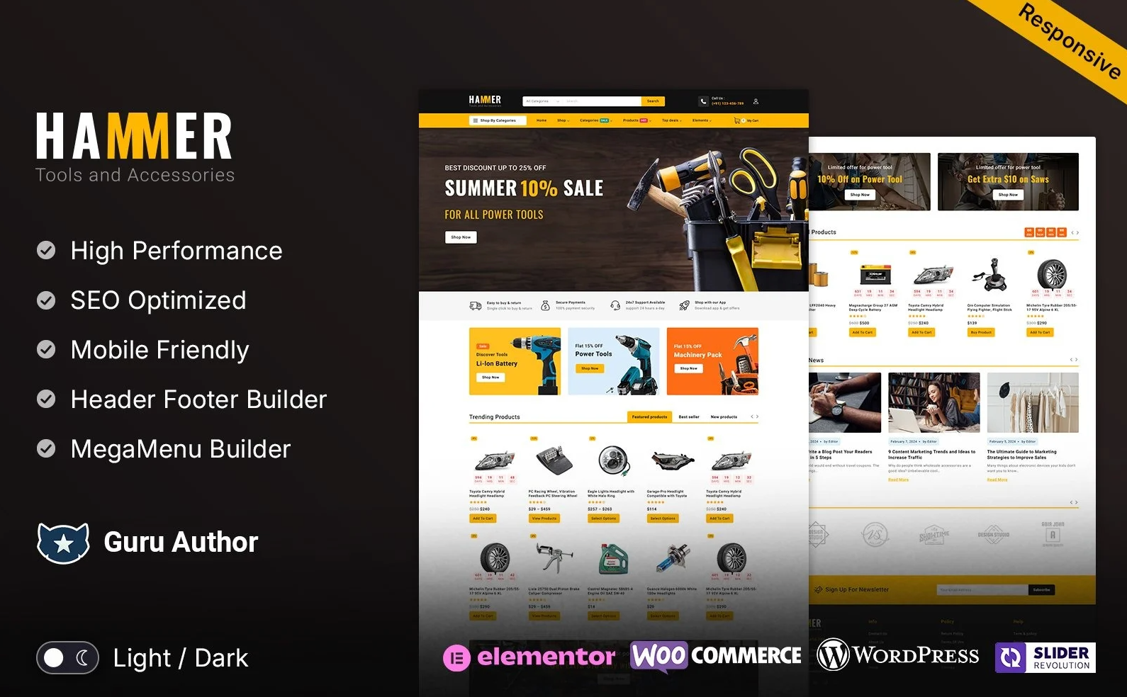 Hammer - Tools Equipment and Mega Super Store Elementor WooCommerce Theme
