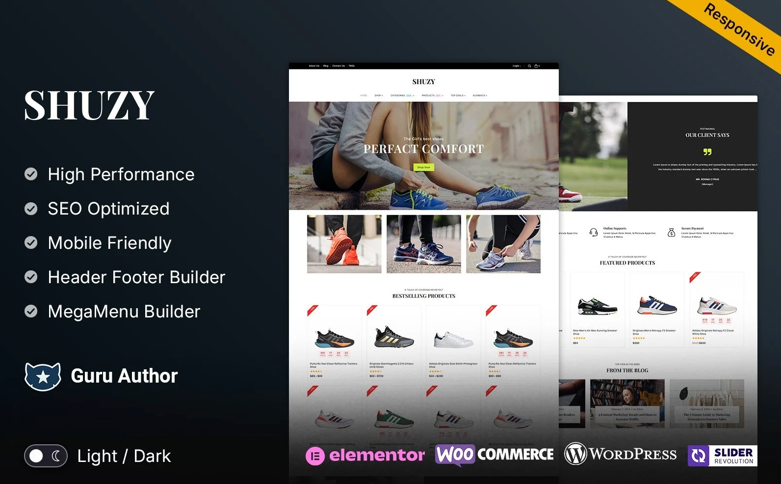 Shuzy - Shoes Footwear and Fashion Multipurpose WooCommerce Elementor Theme