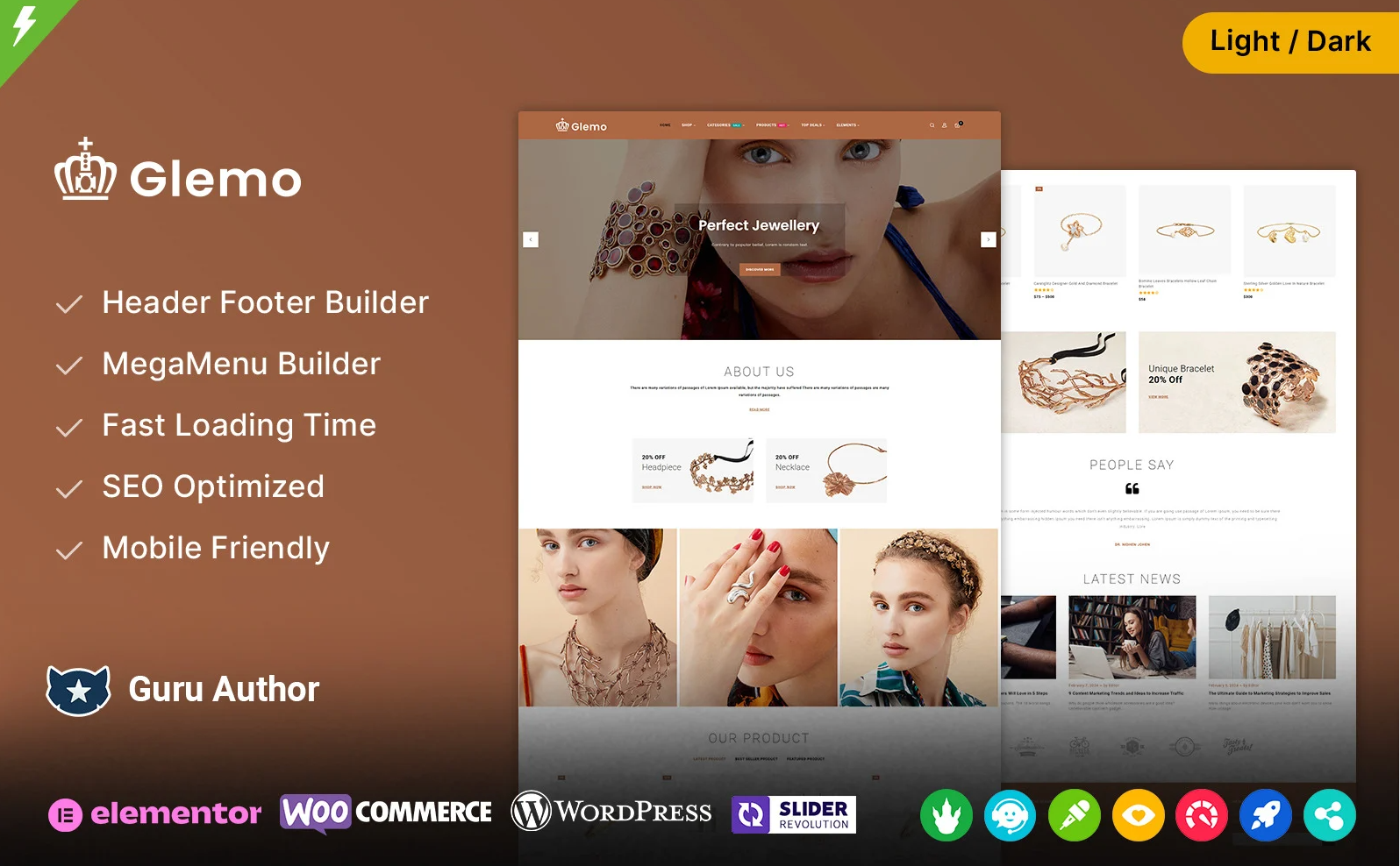 Glemo - Modern Jewelry and Fashion Store WooCommerce Theme