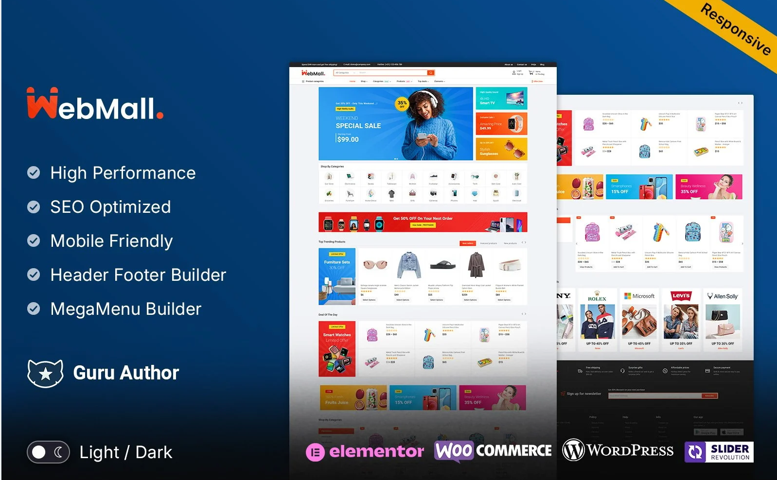 Webmall - Mega Shop Multipurpose Responsive WooCommerce Elementor Theme