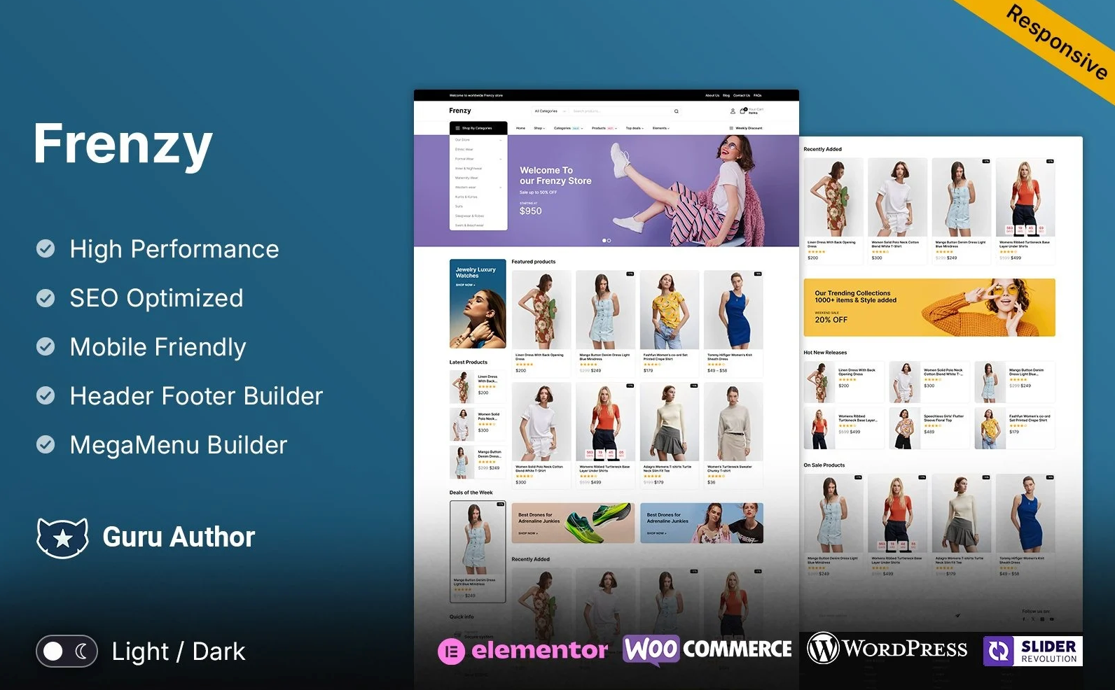 Frenzy - Fashion and Shopping Mall Mega Store Elementor WooCommerce Theme