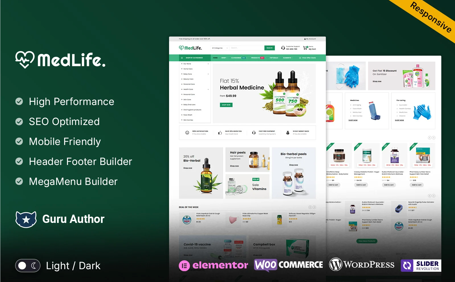 Medlife - Medicine, and Drug Multipurpose Responsive WooCommerce store
