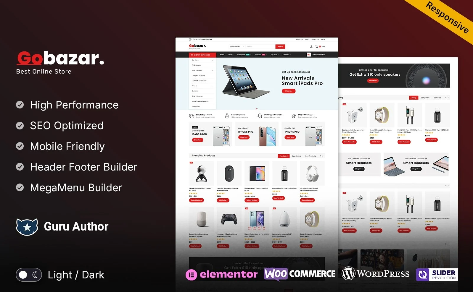 Gobazar – Electronics Marketplace Elementor WooCommerce Store