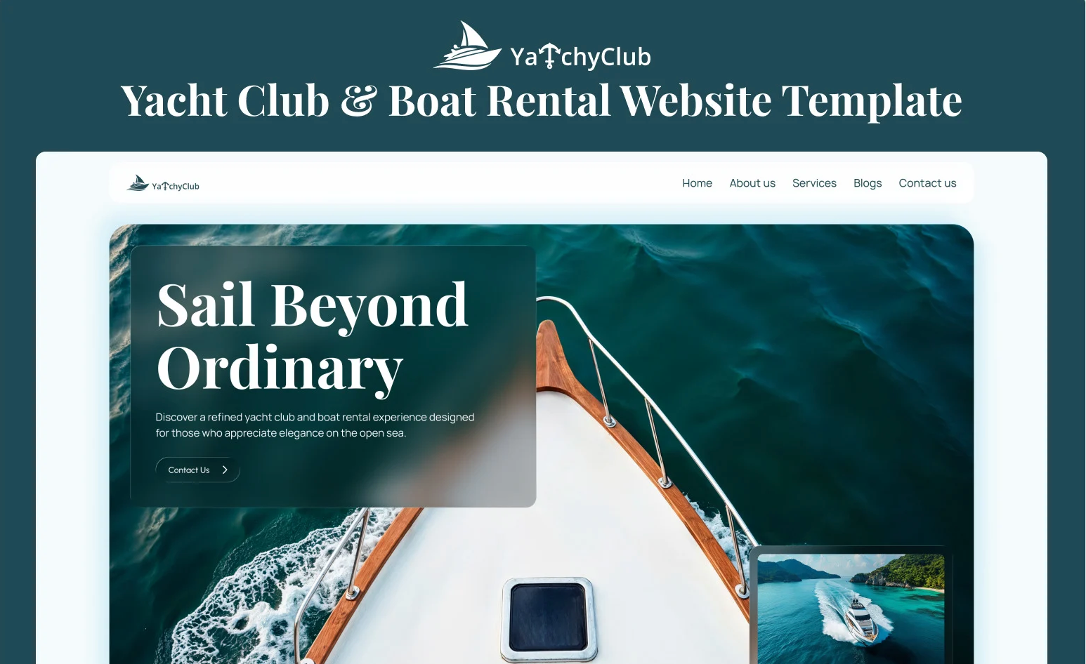 YatchyClub – Boat Rental & Yacht Club Elementor Template — Elementor Kit by Templatemonster