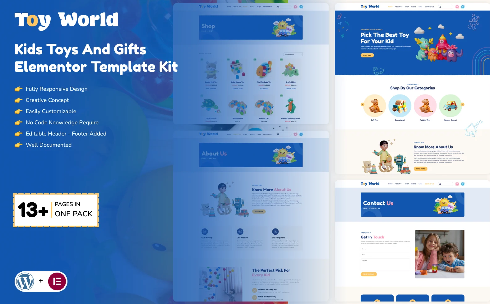 Toy World – Kids Toys And Gifts Elementor Template Kit