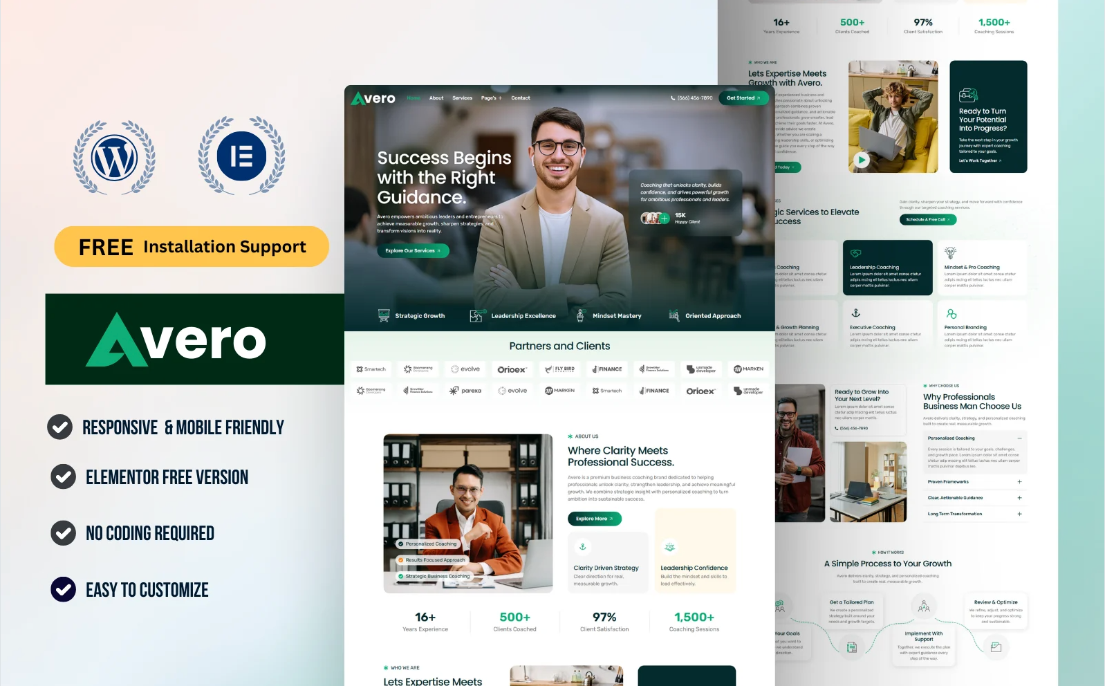Avero – Business Consultation & Strategy Elementor Template Kit — Elementor Kit by Templatemonster