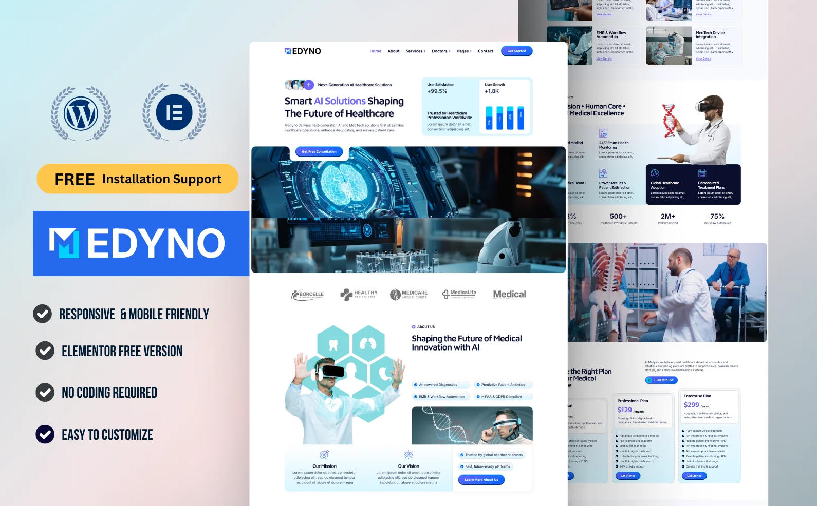 Medyno – AI Healthcare & Medical Technology Elementor Template Kit