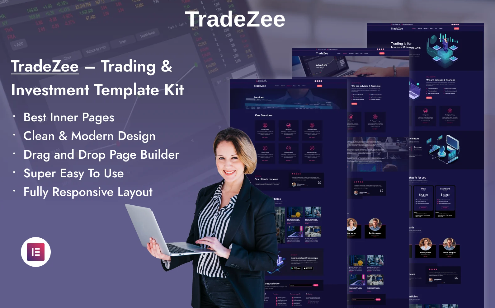 TradeZee – Trading & Investment Eleemntor Template Kit — Elementor Kit by Templatemonster