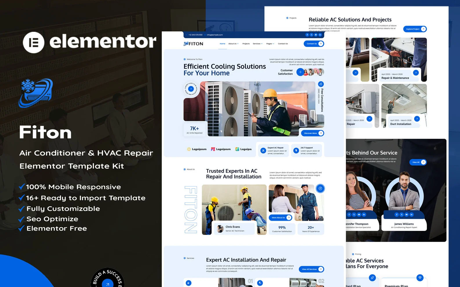 Fiton – AC Repair & Installation Services Elementor Kit