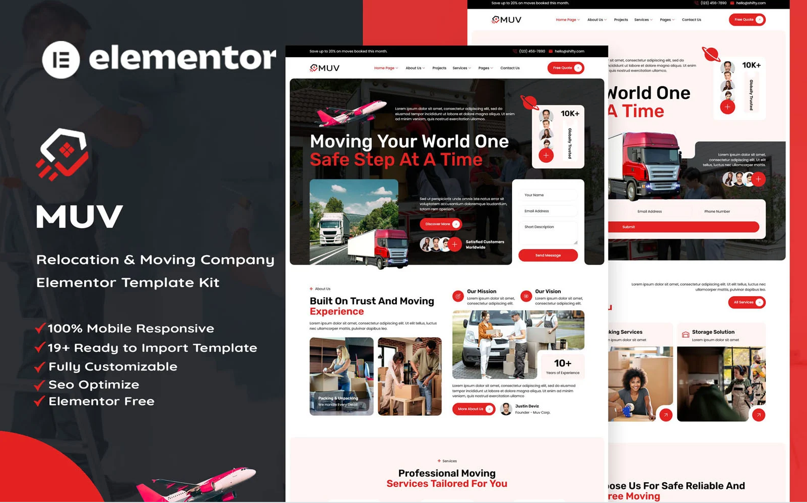 Muv – Relocation & Moving Company Elementor Kit