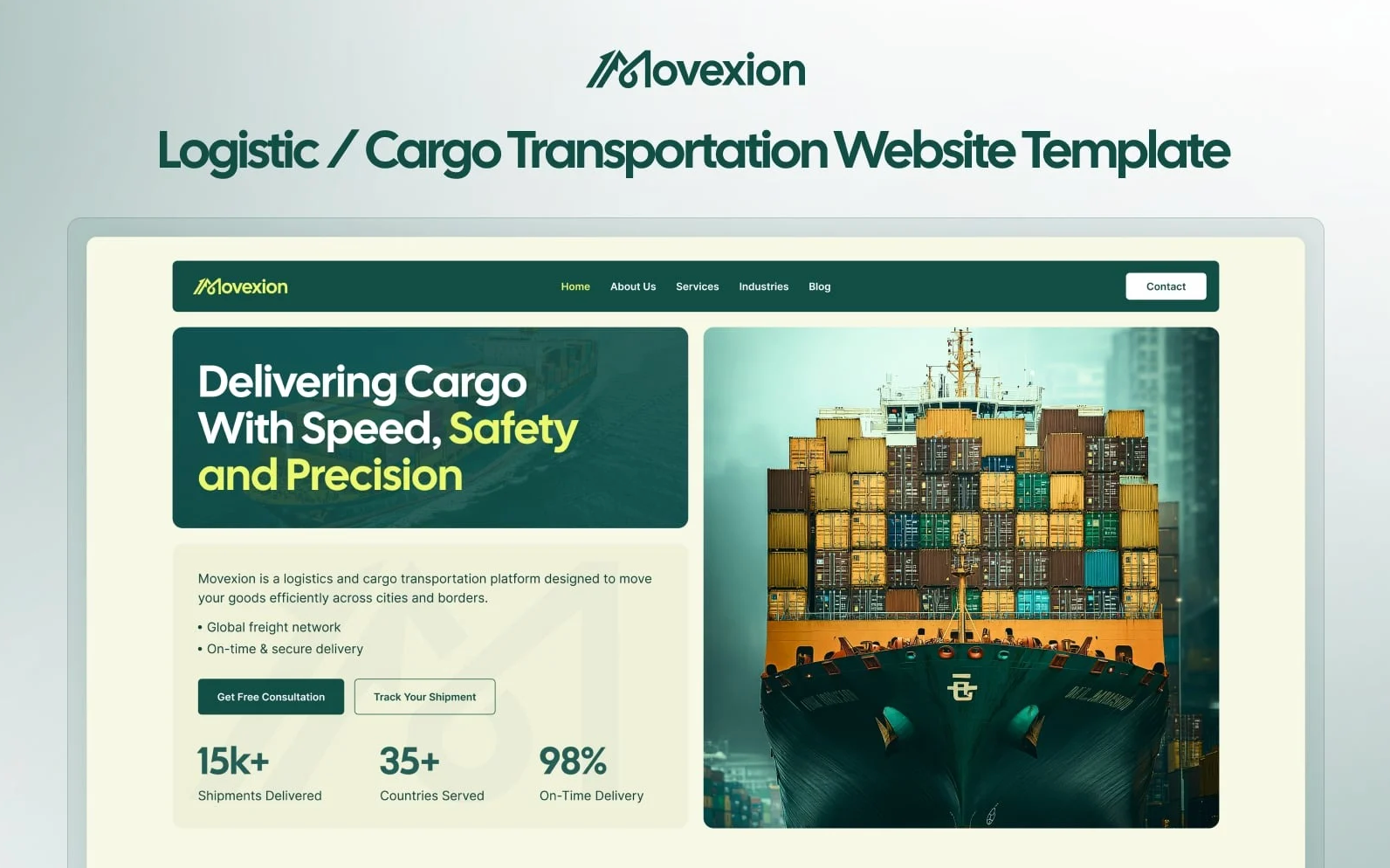 Movexion – Logistics Transportation Elementor Template